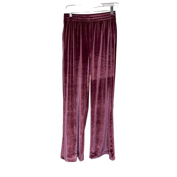 Y2K Victorias Secret Pink Velvet Straight Leg Lounge Pants Size Small - Picture 1 of 8